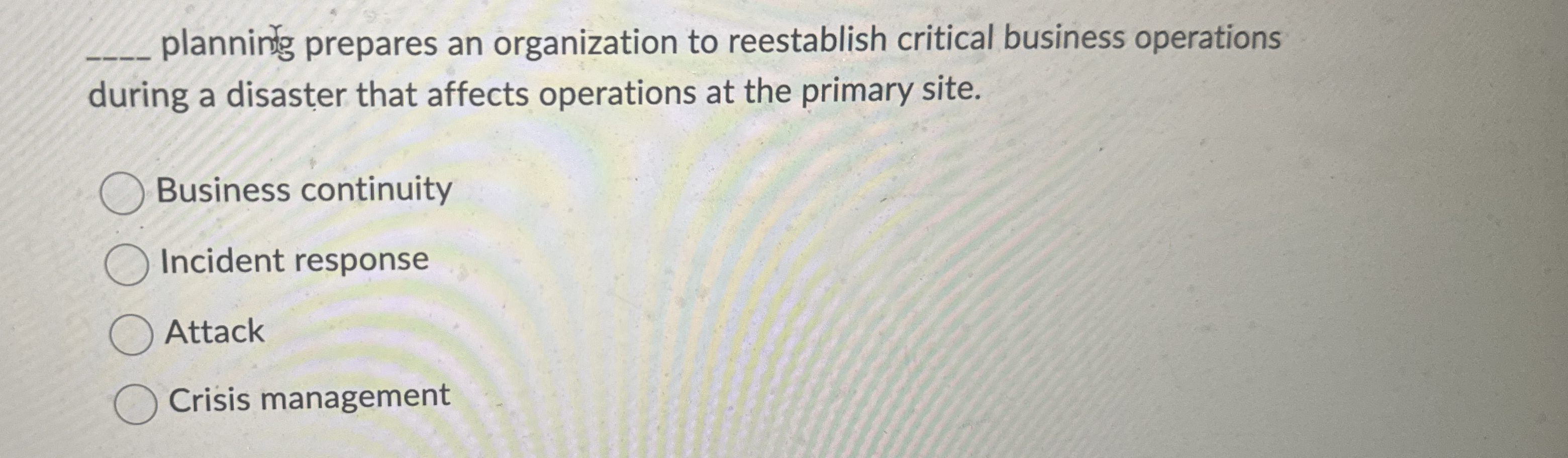 q , plannind prepares an organization to