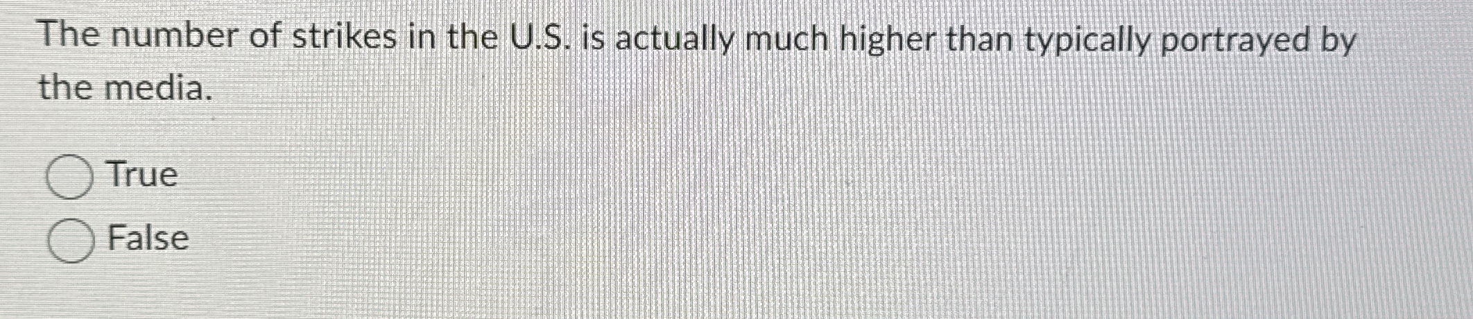 The number of strikes in the U . S . is actually