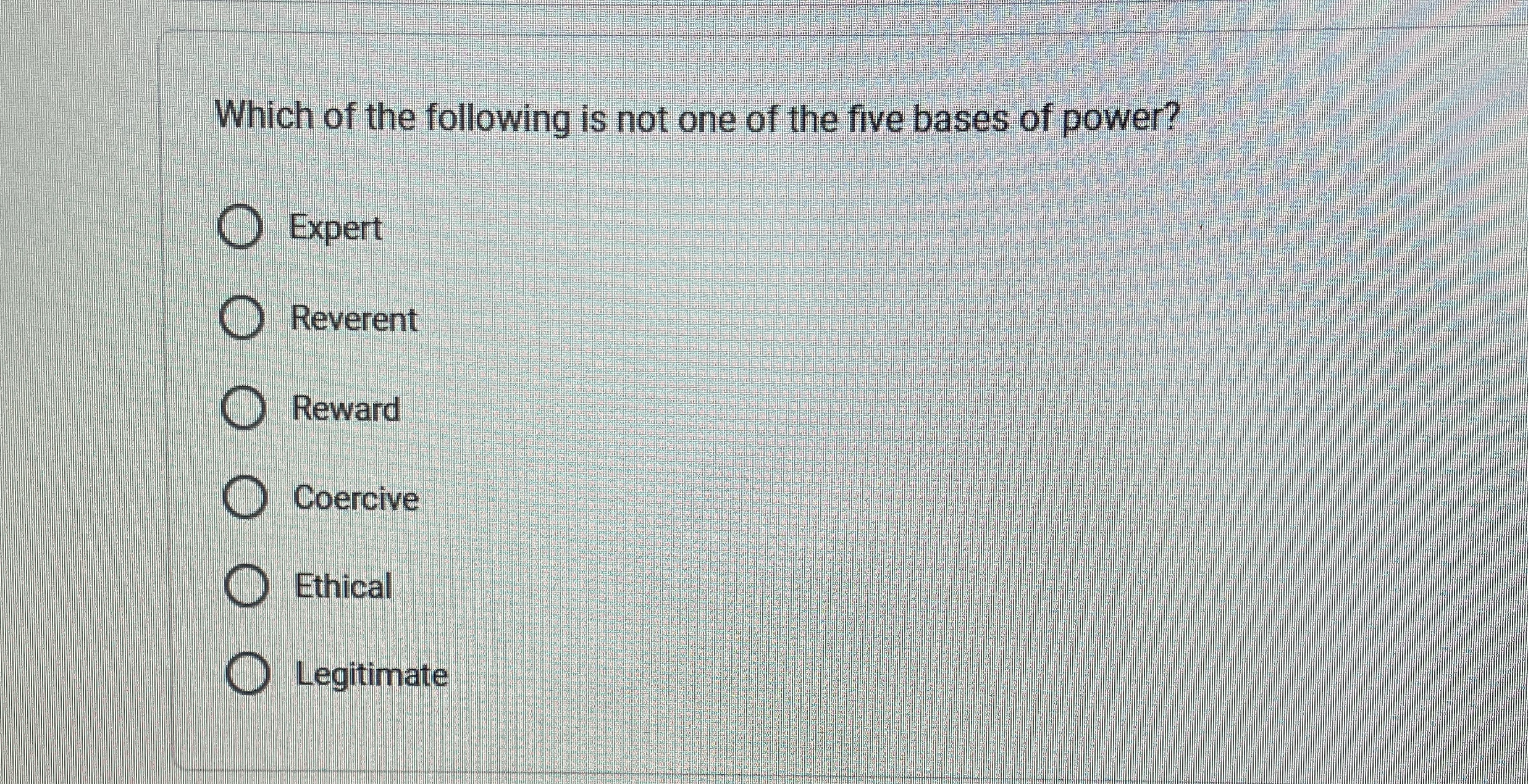 Which of the following is not one of the five