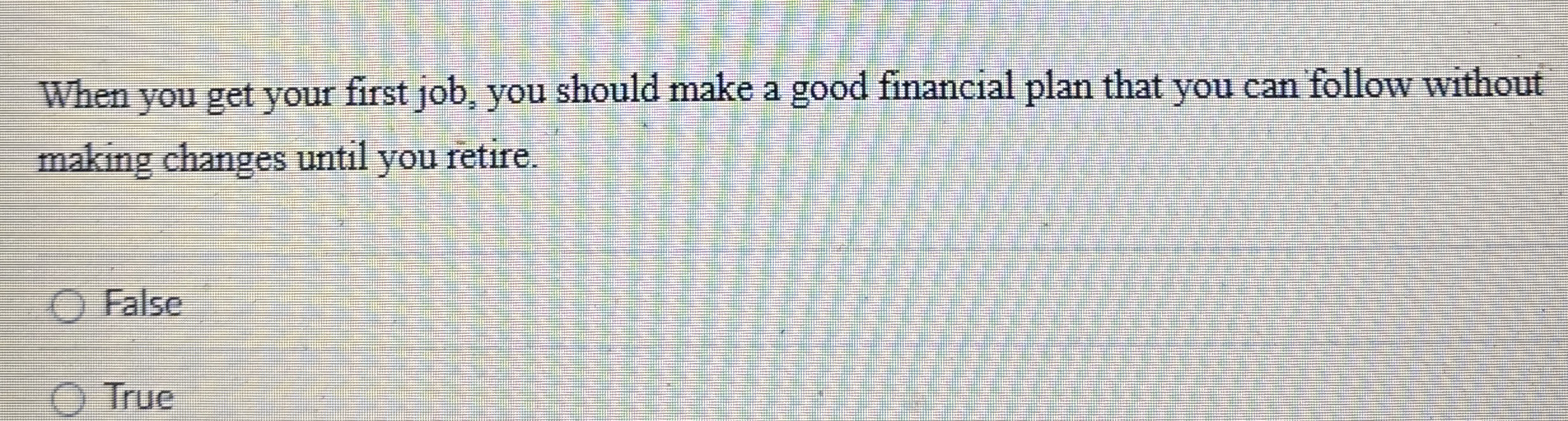 When you get your first job, you should make a