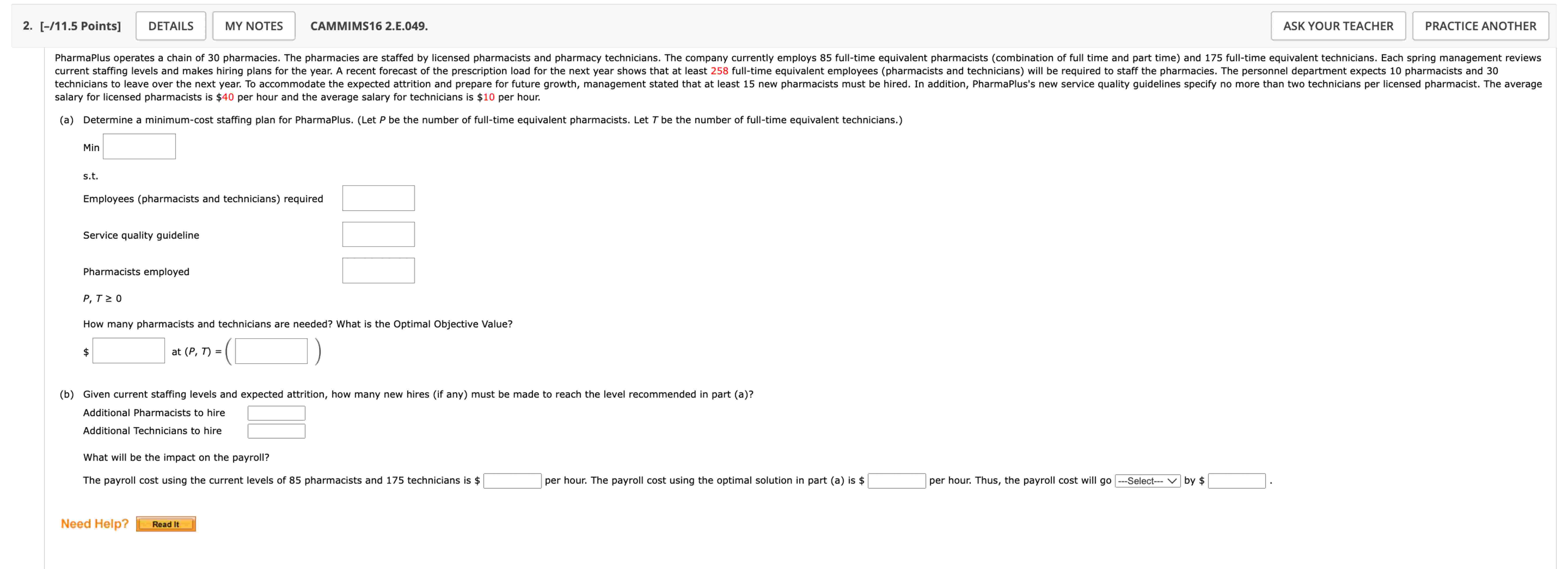 2 . [ - / 1 1 . 5 Points ] salary for licensed