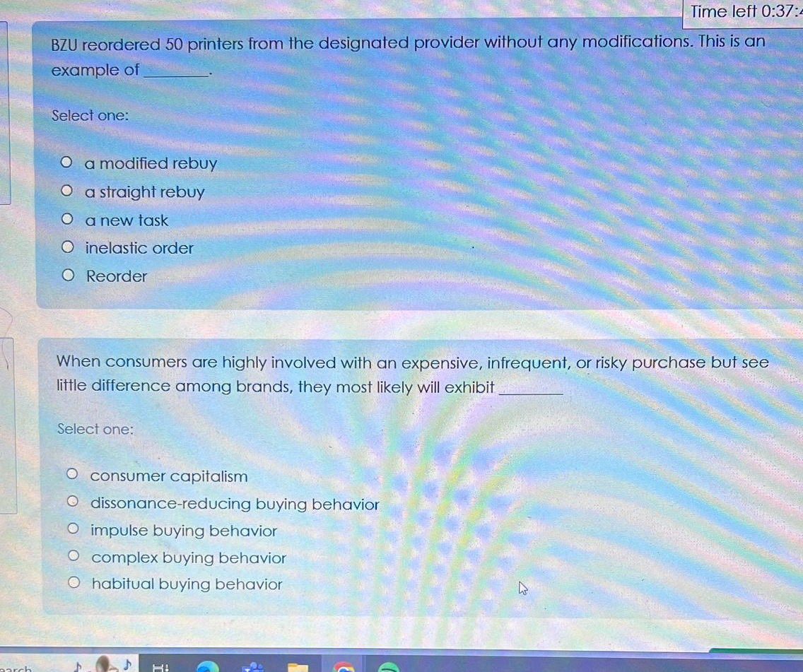Time left 0 : 3 7 : BZU reordered 5 0 printers
