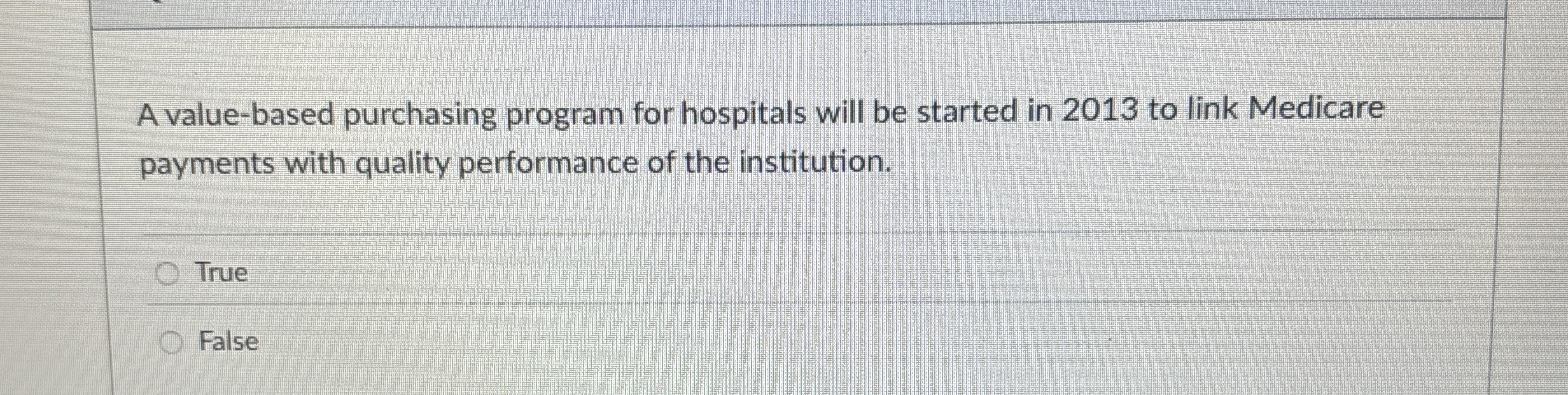 A value - based purchasing program for hospitals