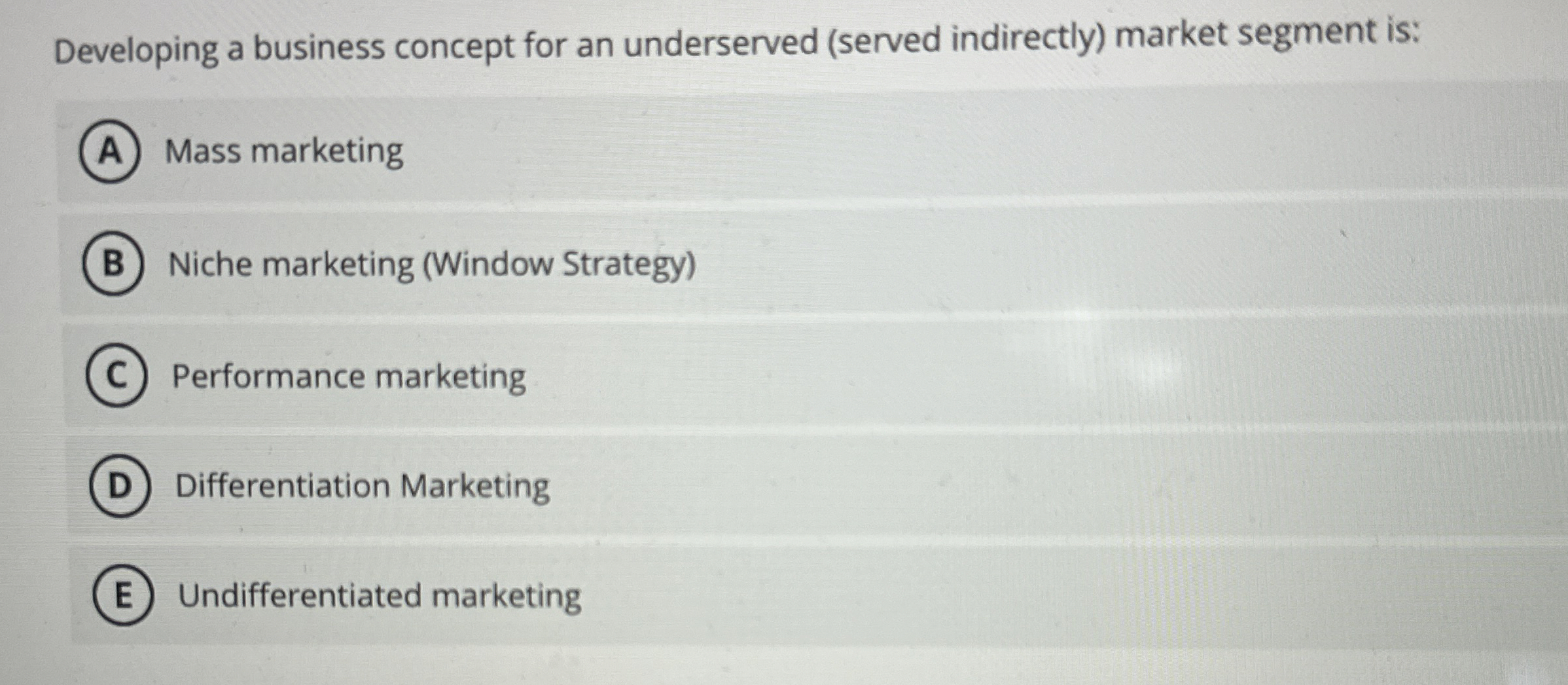 Developing a business concept for an underserved