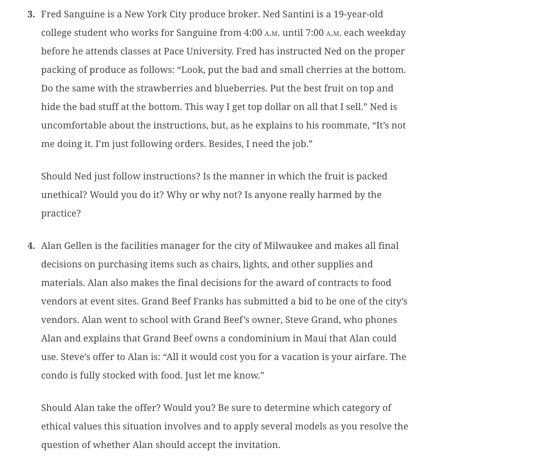 1 . Fred Sanguine is a New York City produce