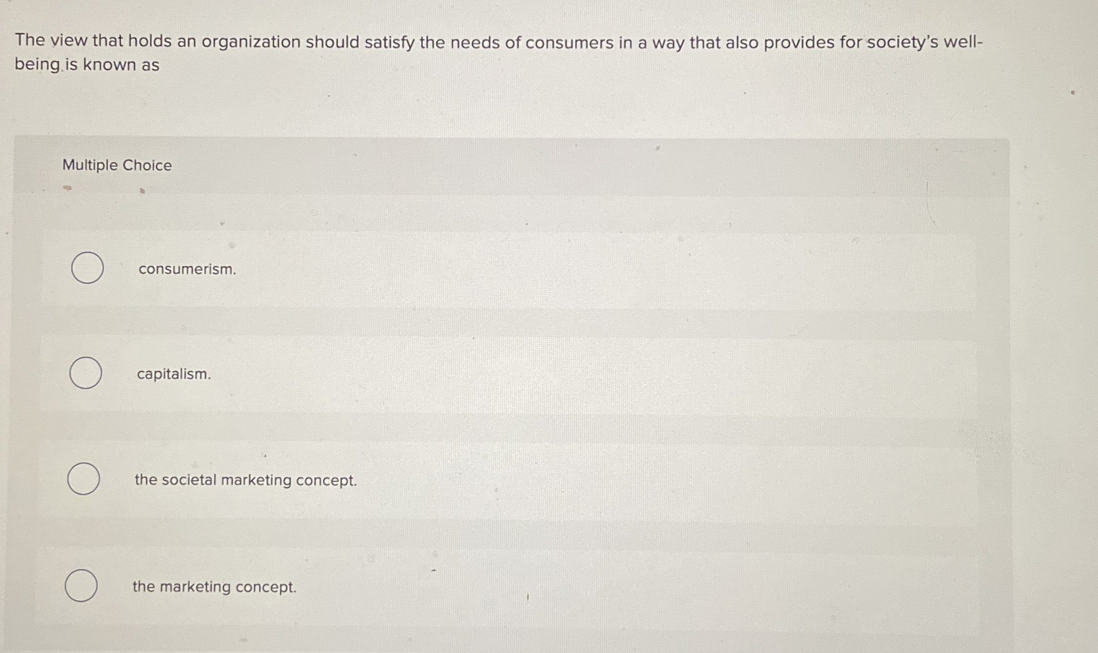 The view that holds an organization should