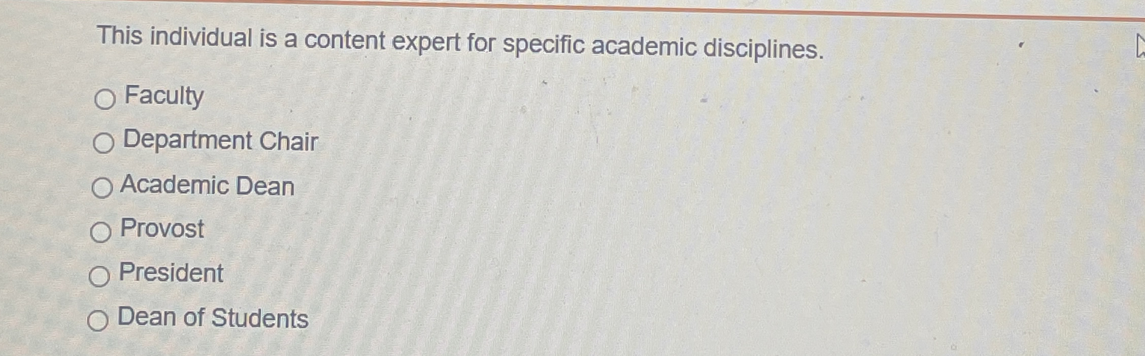 This individual is a content expert for specific