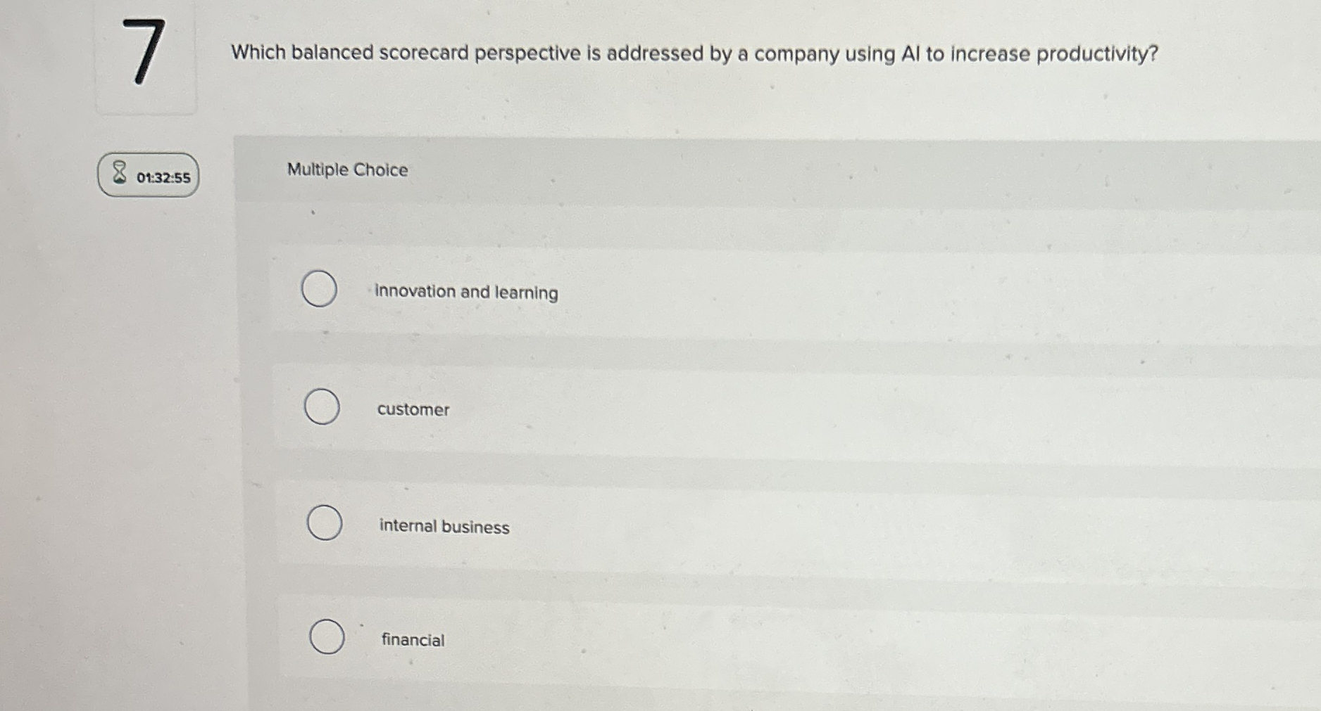 Which balanced scorecard perspective is addressed