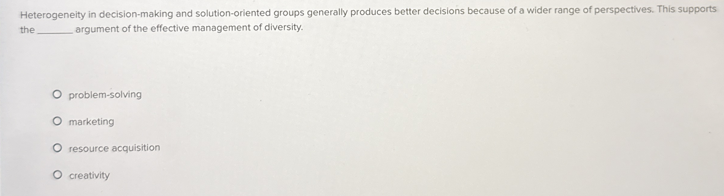 Heterogeneity in decision - making and solution -
