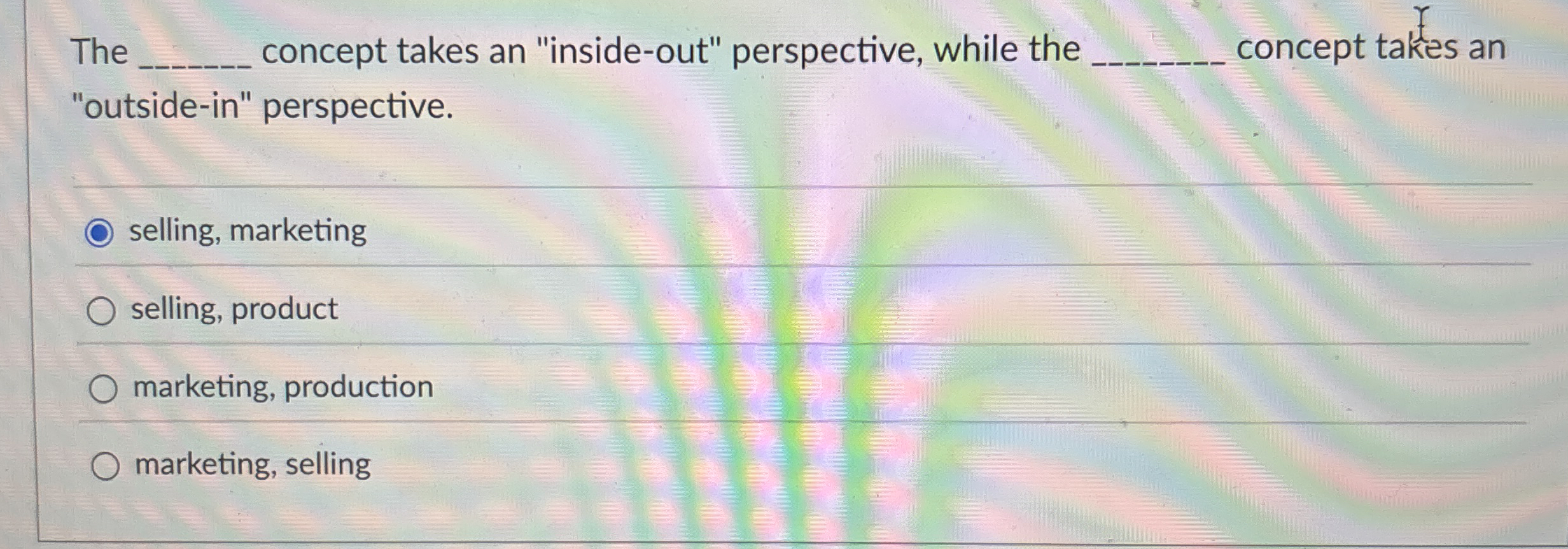 The concept takes an "inside - out" perspective,