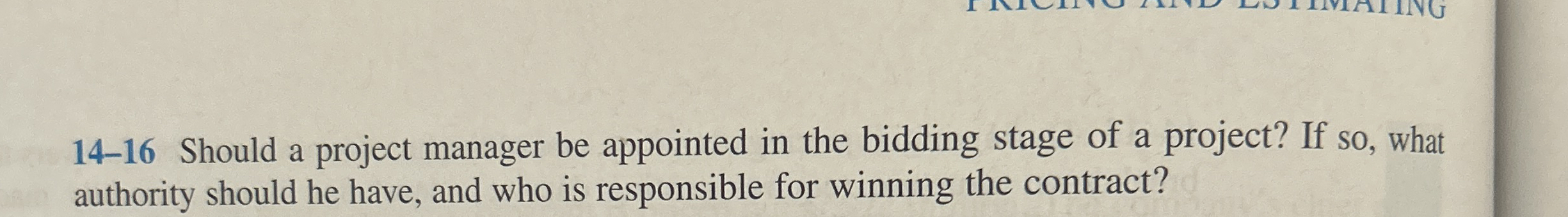 1 4 - 1 6 Should a project manager be appointed