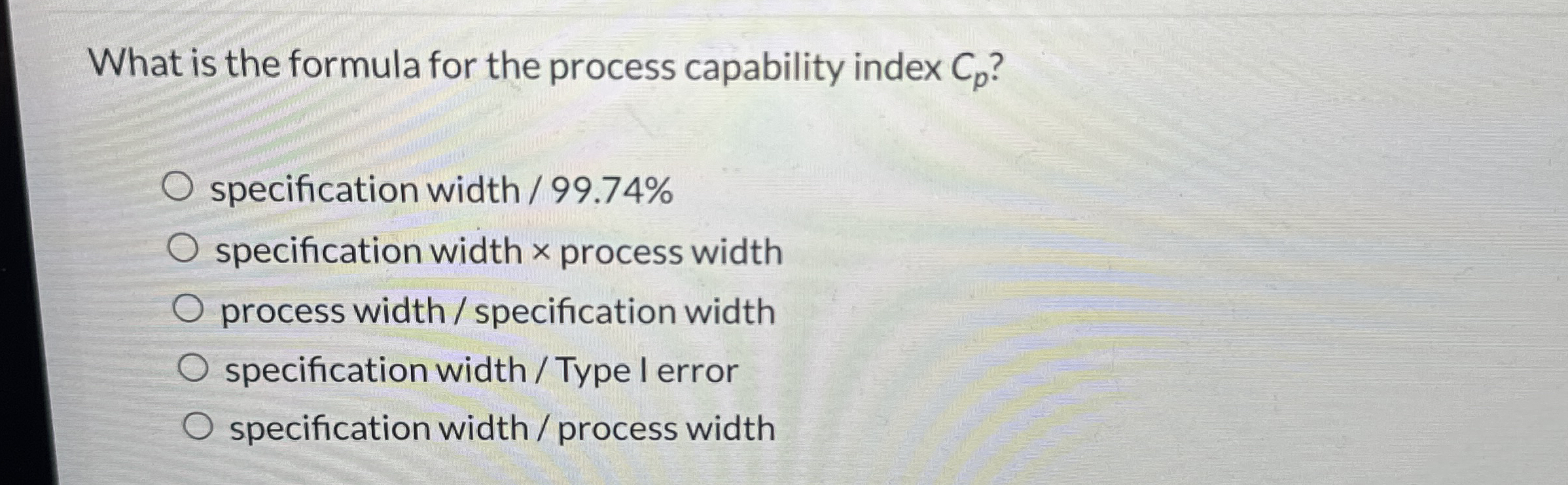 What is the formula for the process capability