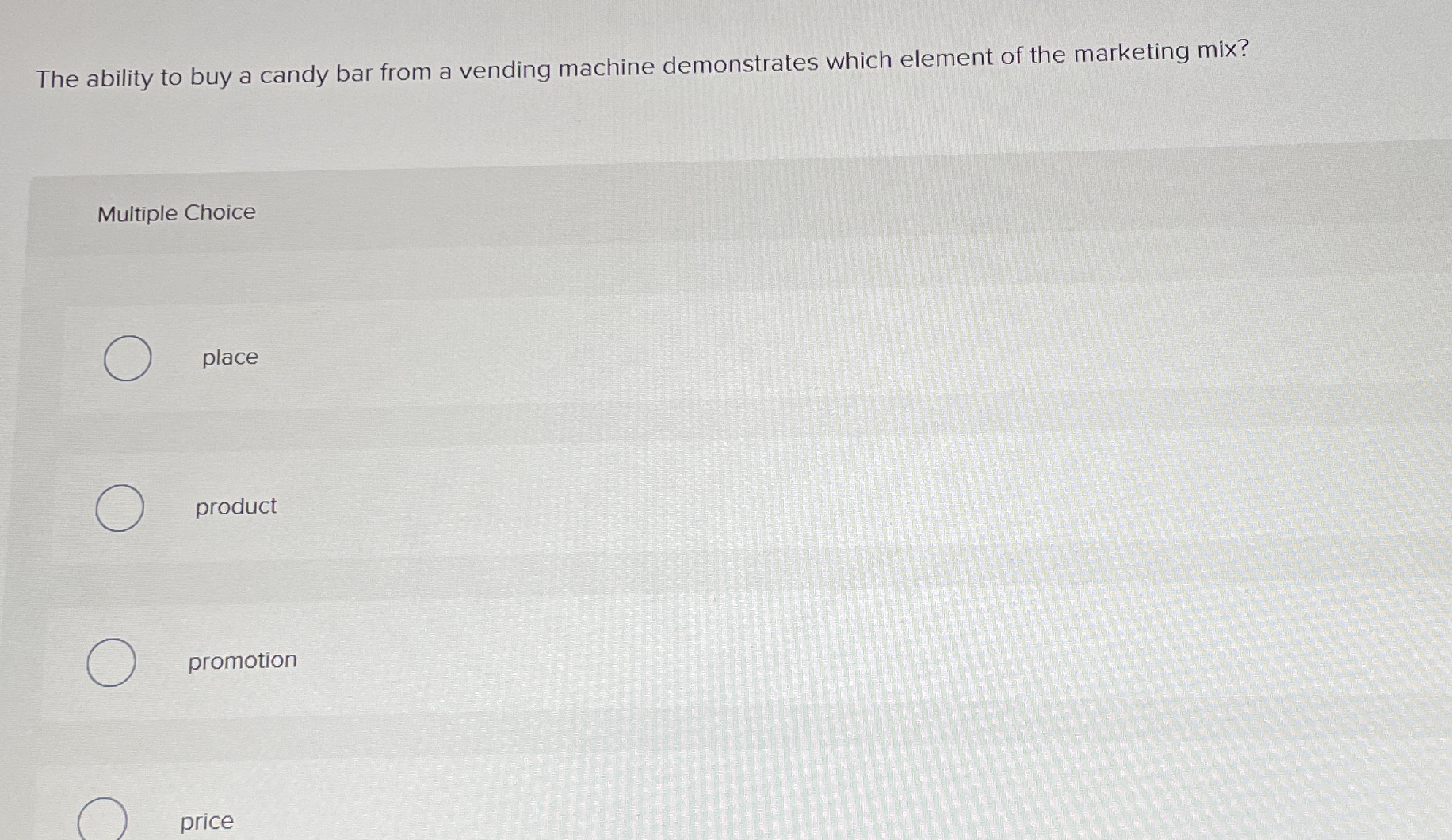 The ability to buy a candy bar from a vending