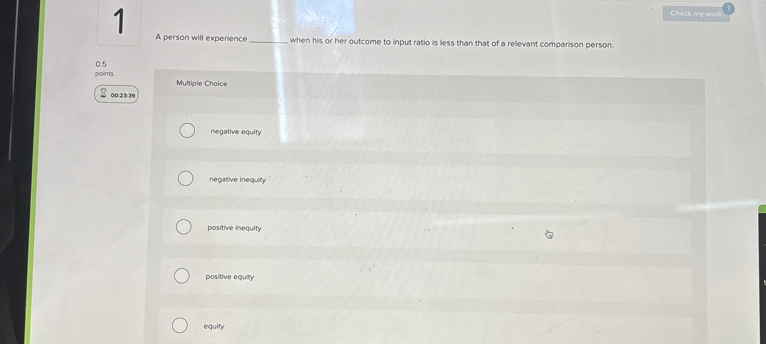 1 A person will experience when his or her