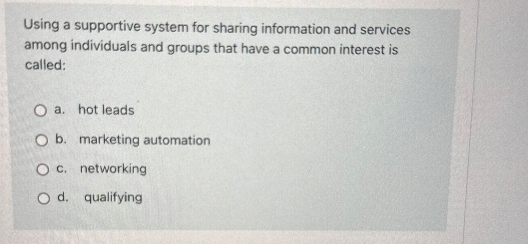 Using a supportive system for sharing information