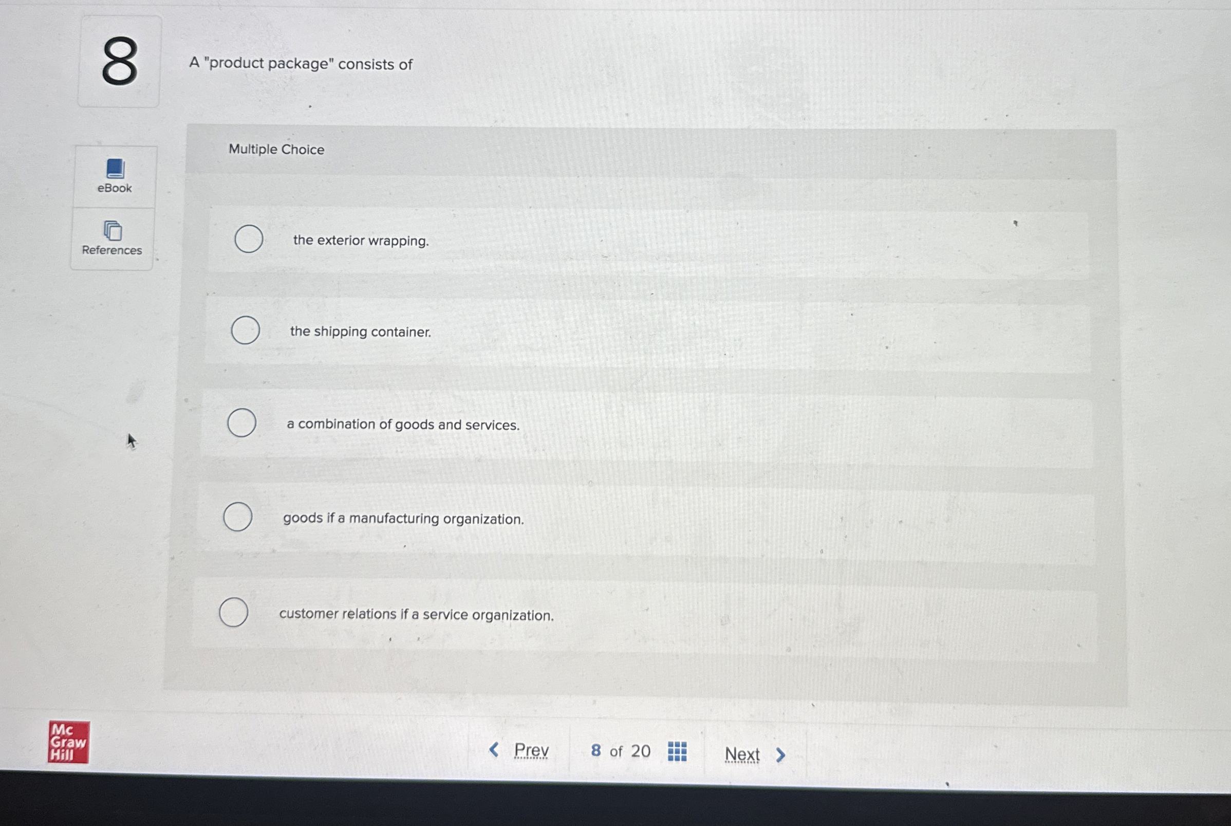 8 A "product package" consists of Multiple Choice