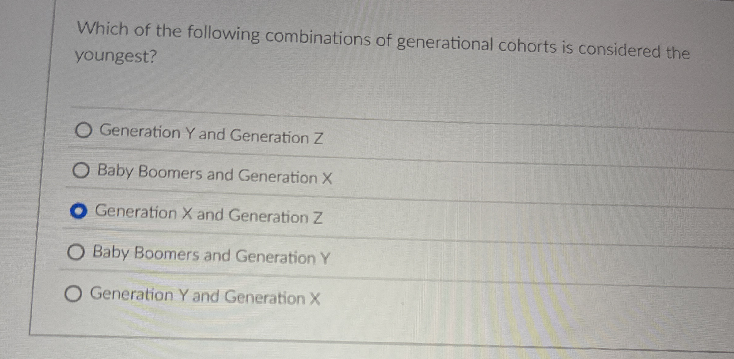 Which of the following combinations of