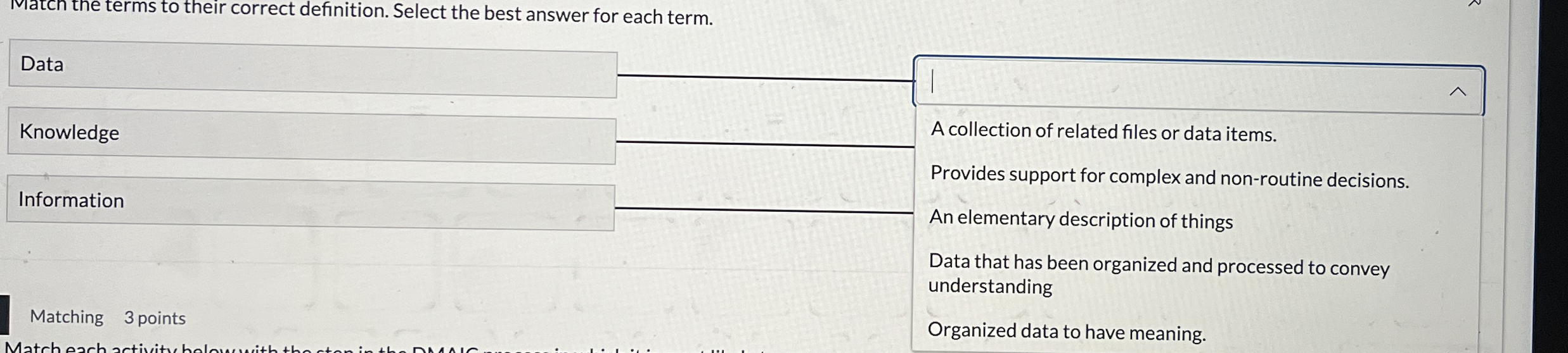 IVatch the terms to their correct definition.