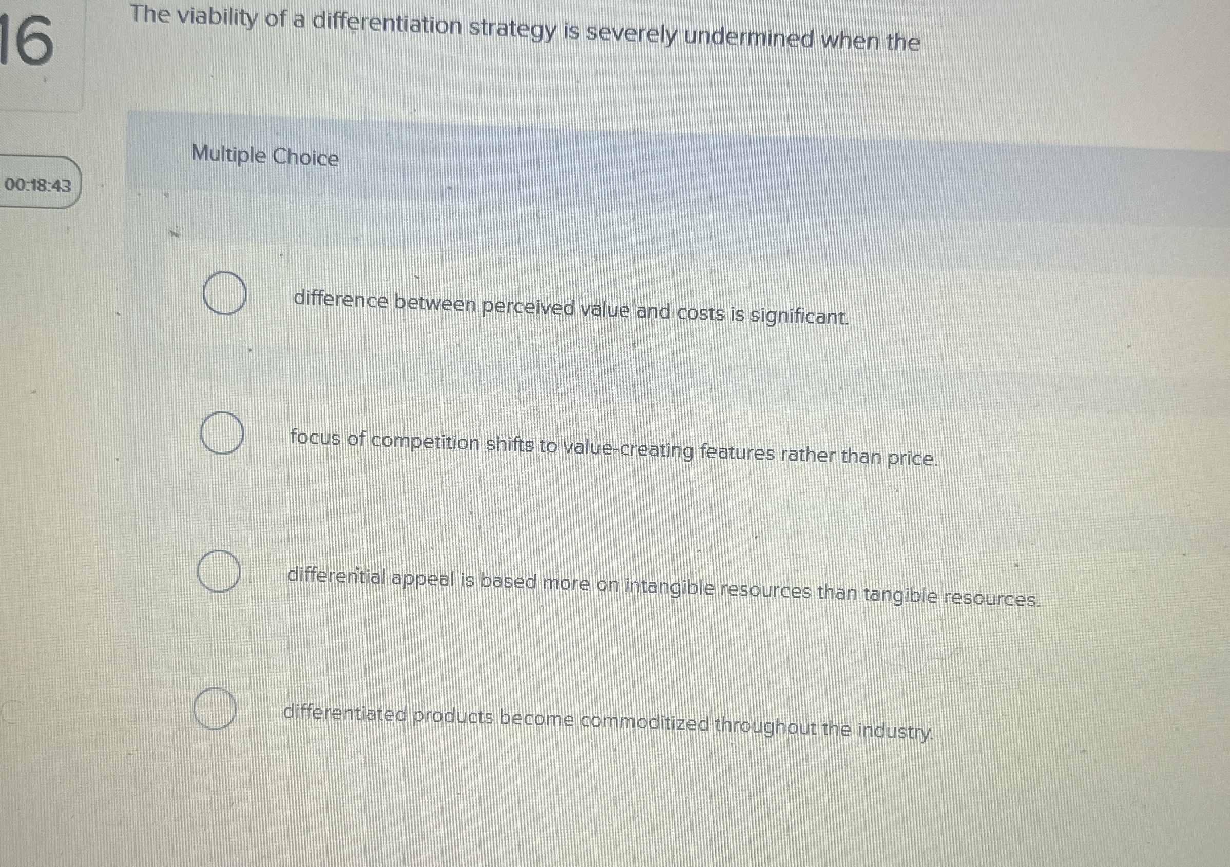 1 6 The viability of a differentiation strategy