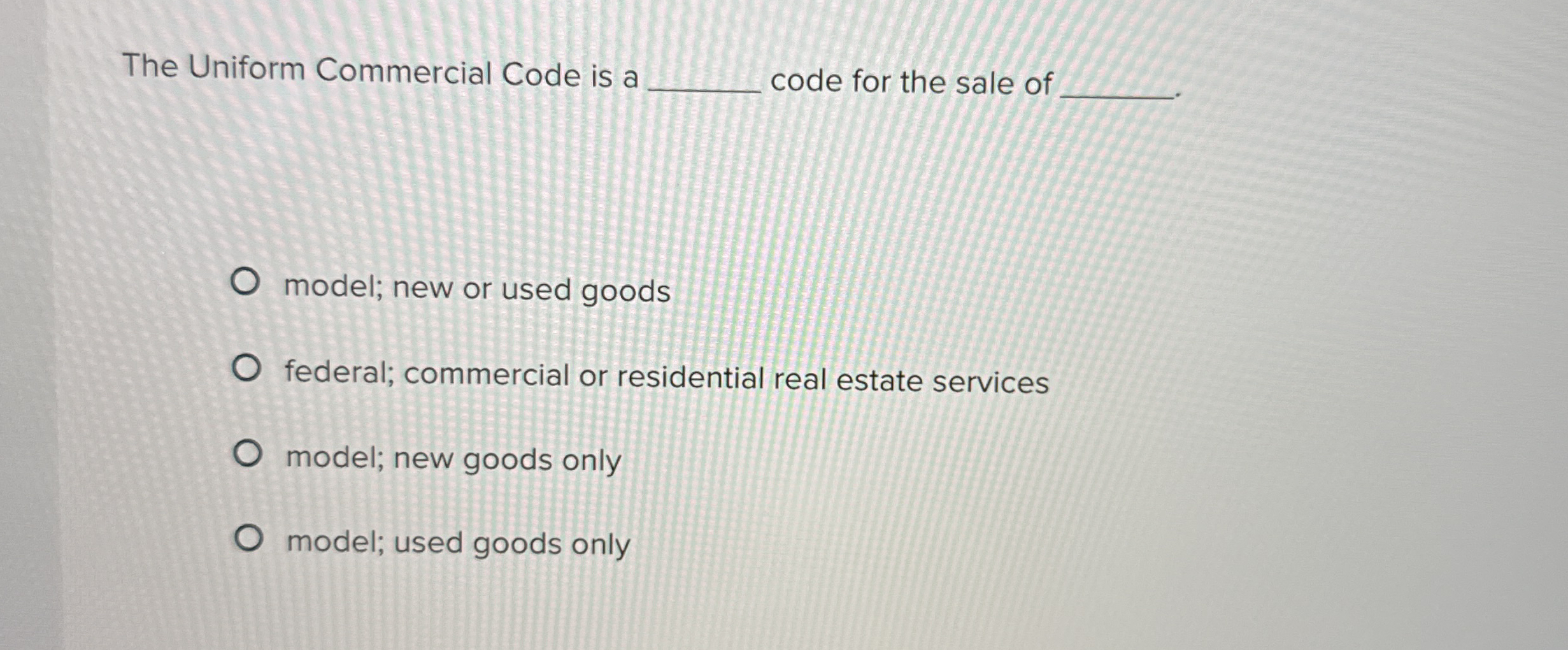 The Uniform Commercial Code is a code for the