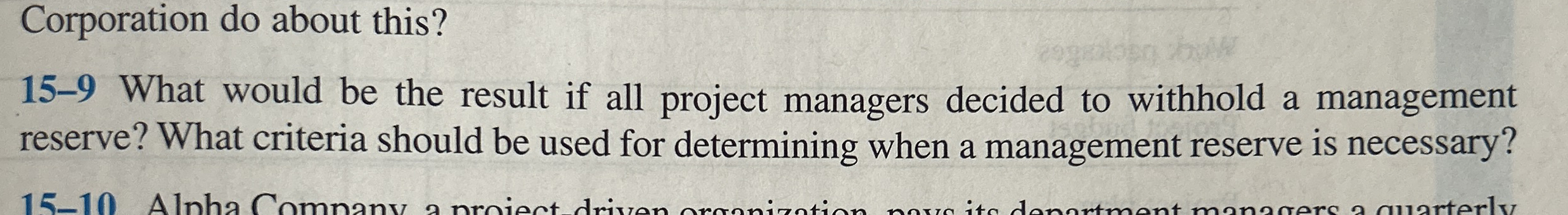 Corporation do about this? 1 5 - 9 What would be