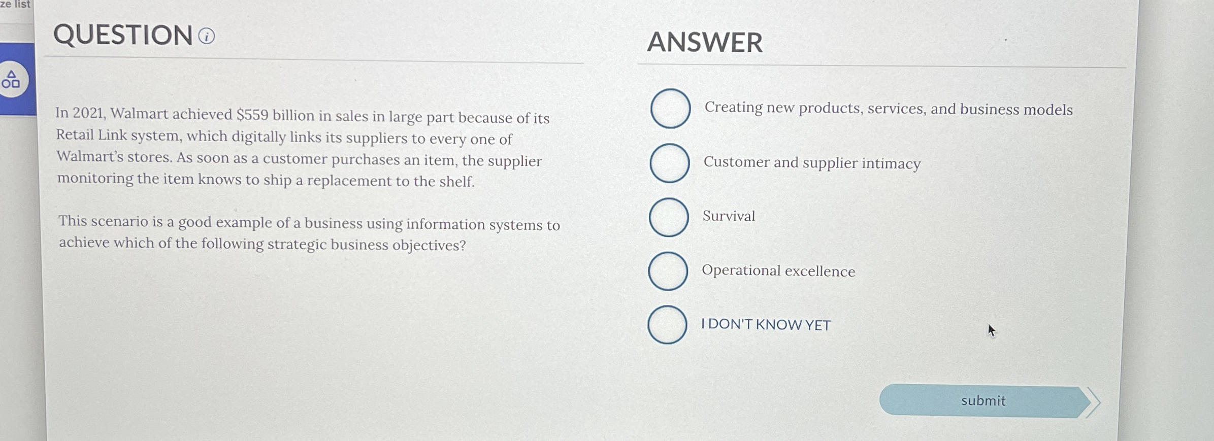 QUESTION ? ANSWER In 2 0 2 1 , Walmart achieved $
