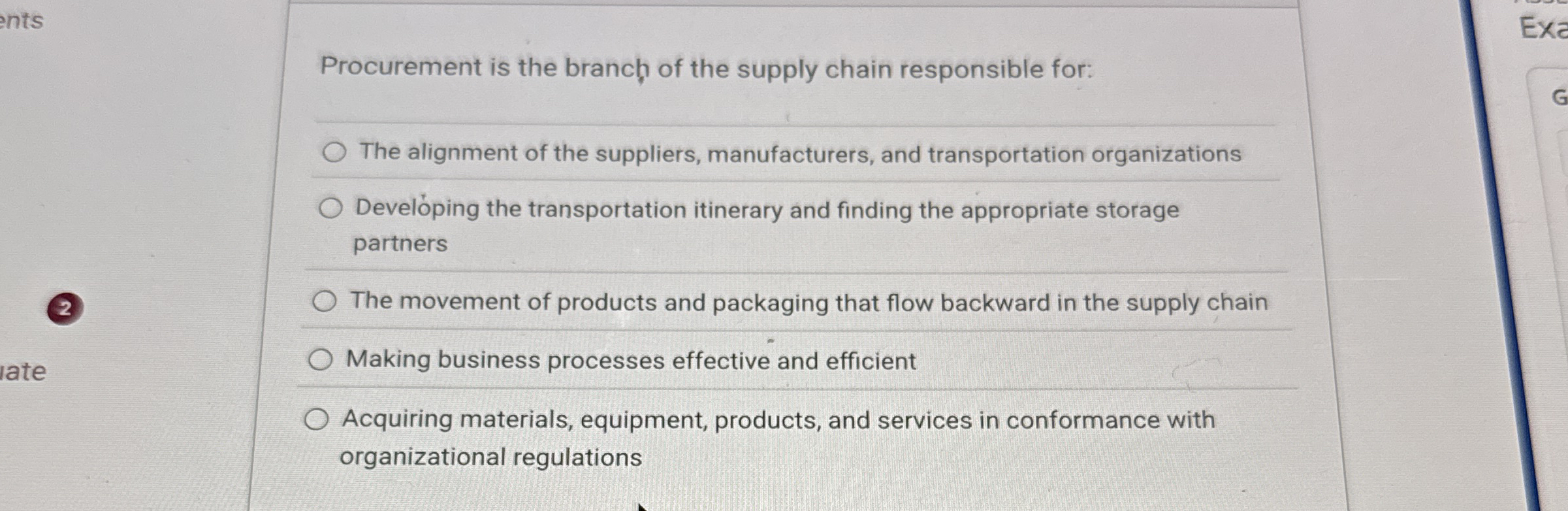 Procurement is the branc of the supply chain