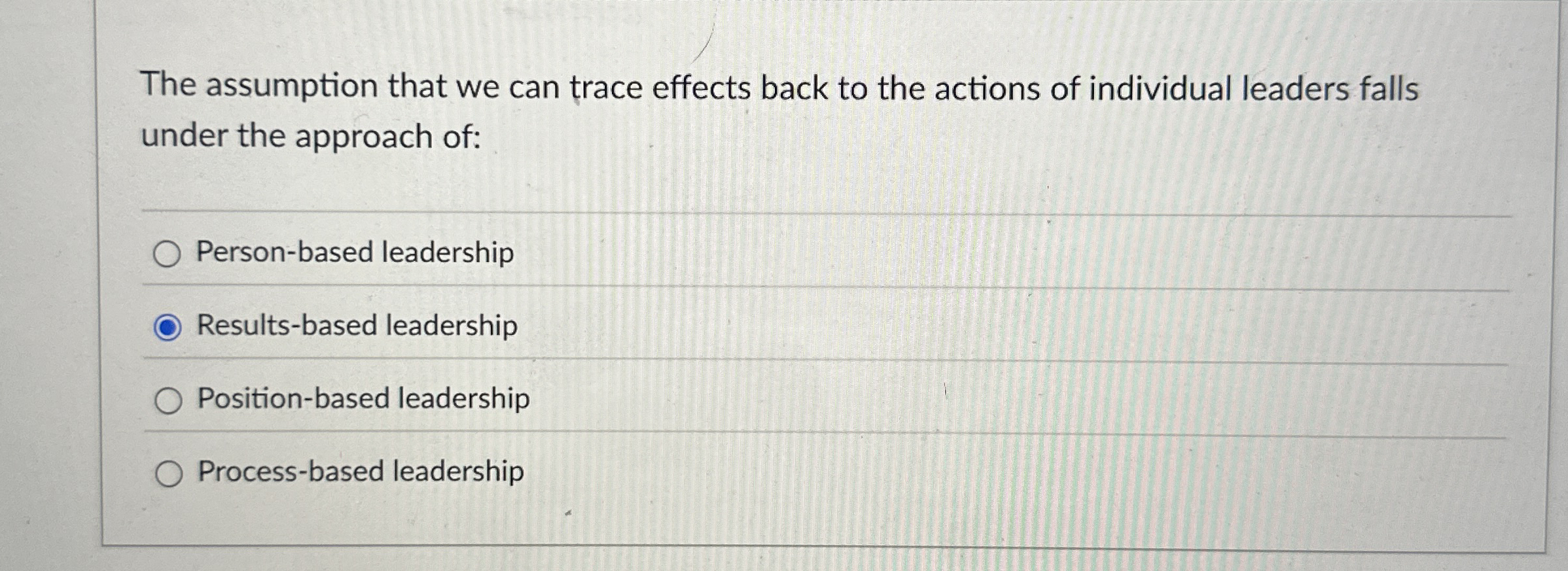 The assumption that we can trace effects back to