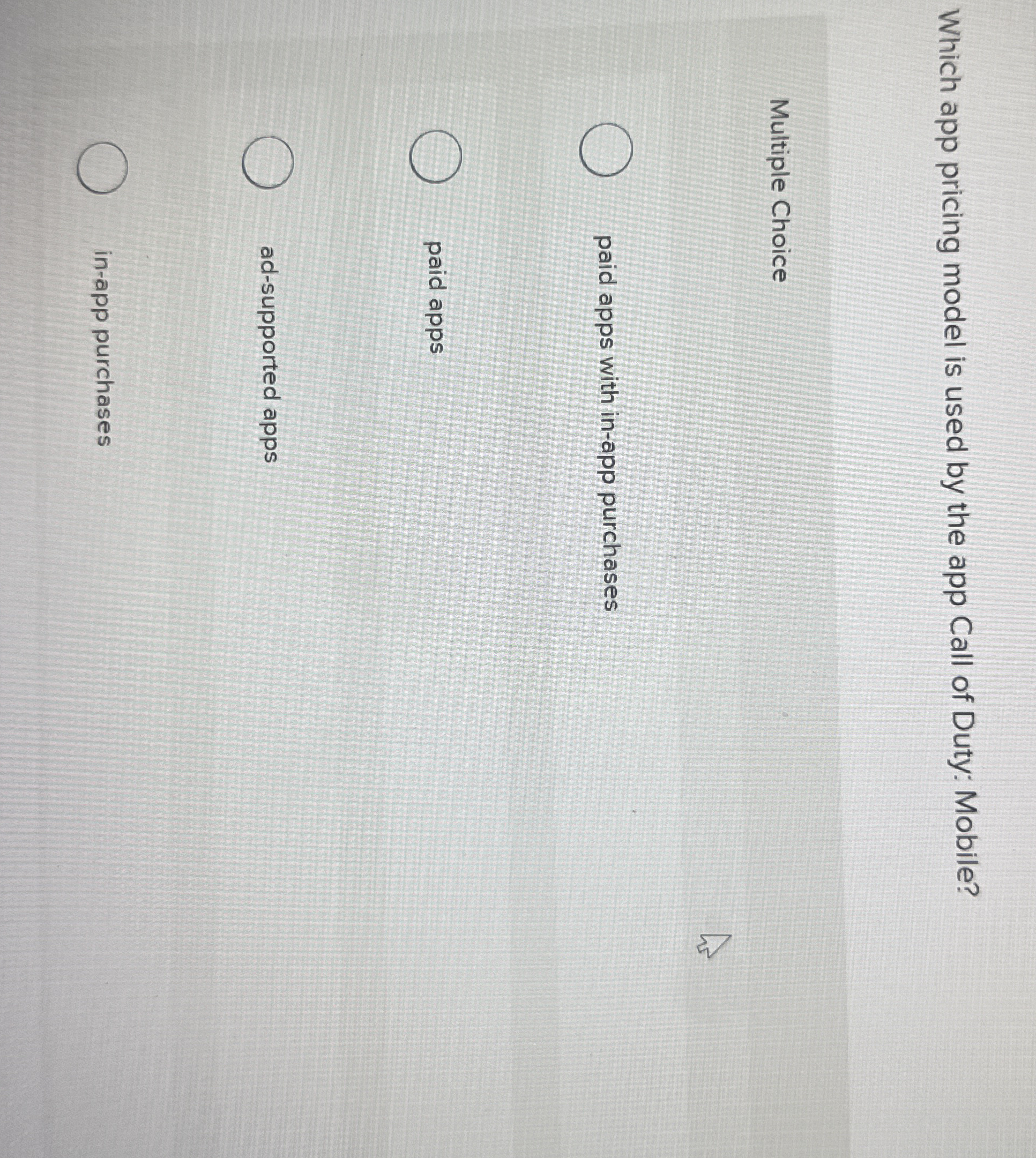 Which app pricing model is used by the app Call
