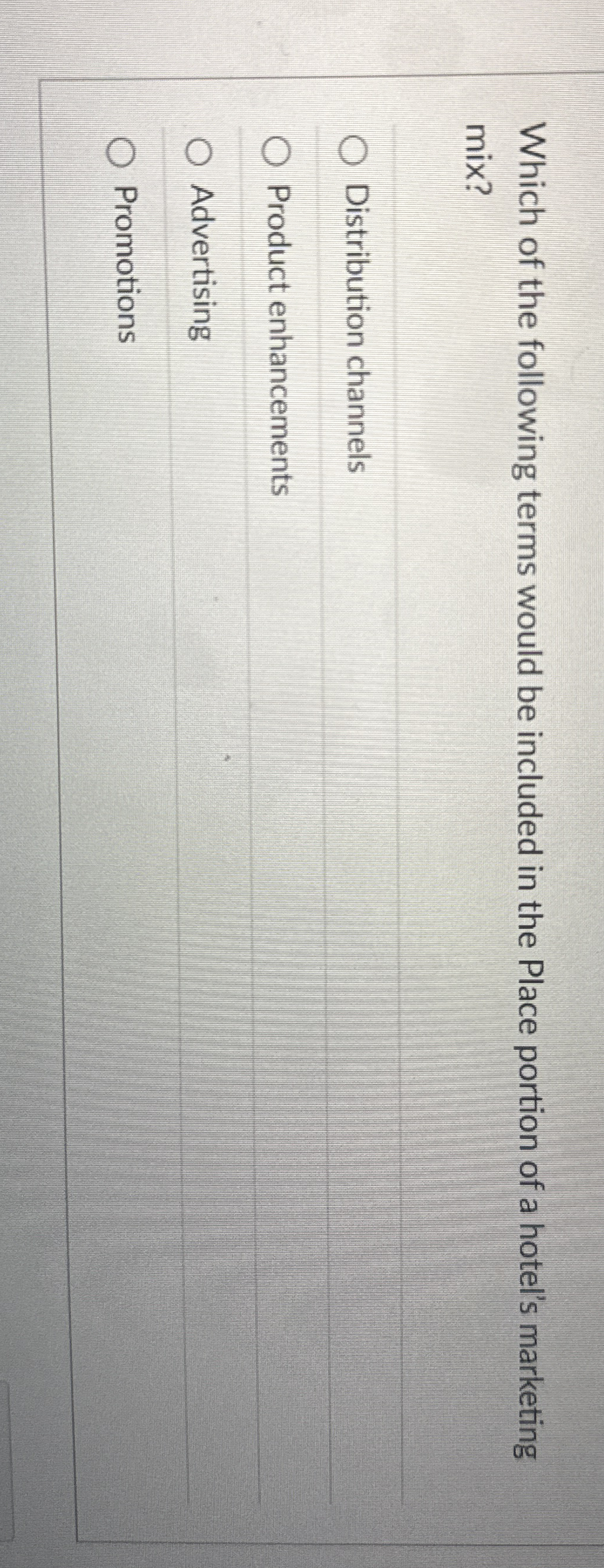 Which of the following terms would be included in