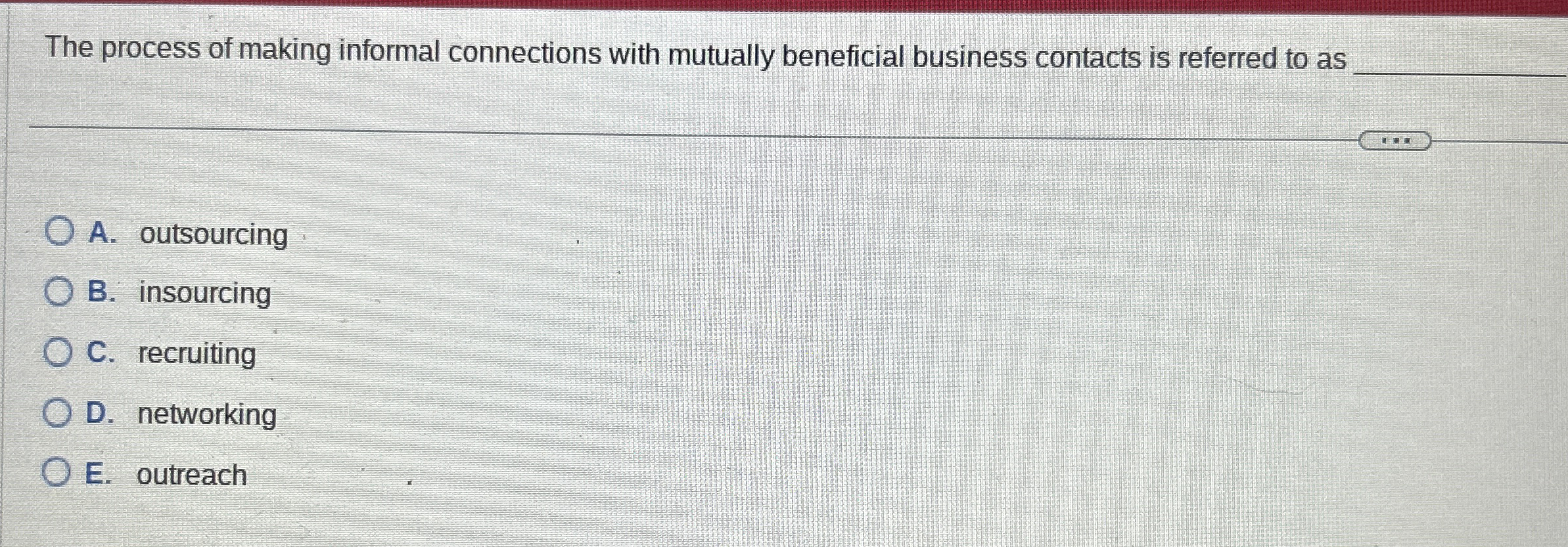 The process of making informal connections with