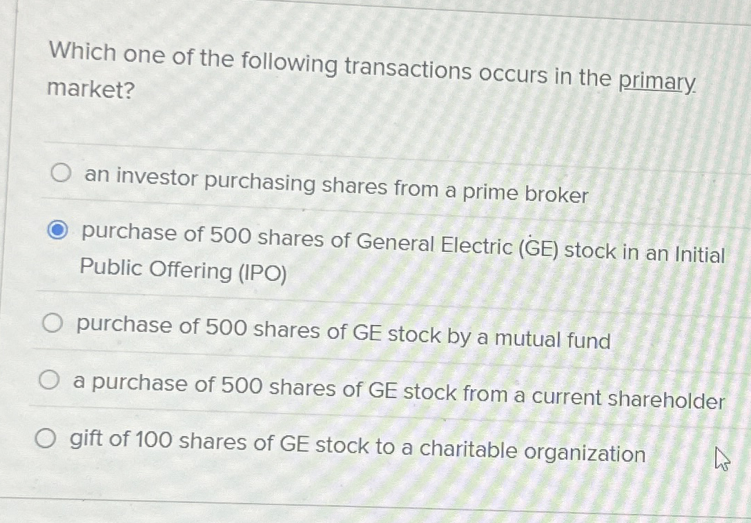 Which one of the following transactions occurs in