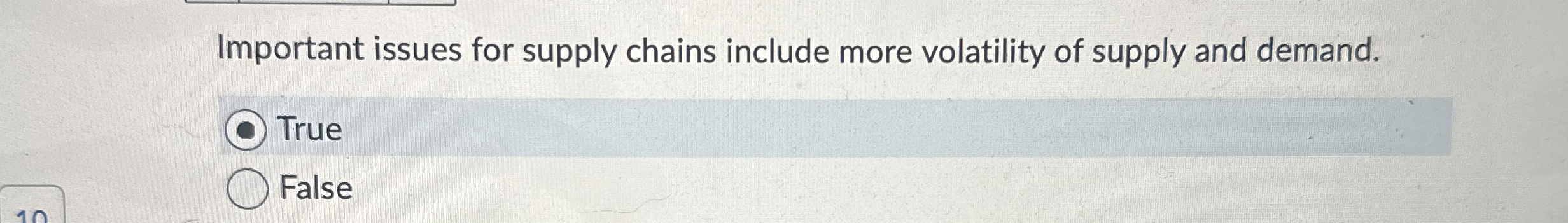 Important issues for supply chains include more