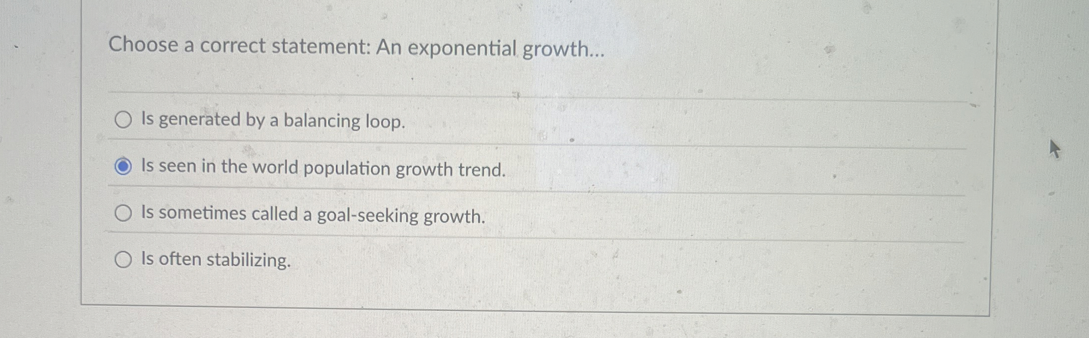 Choose a correct statement: An exponential