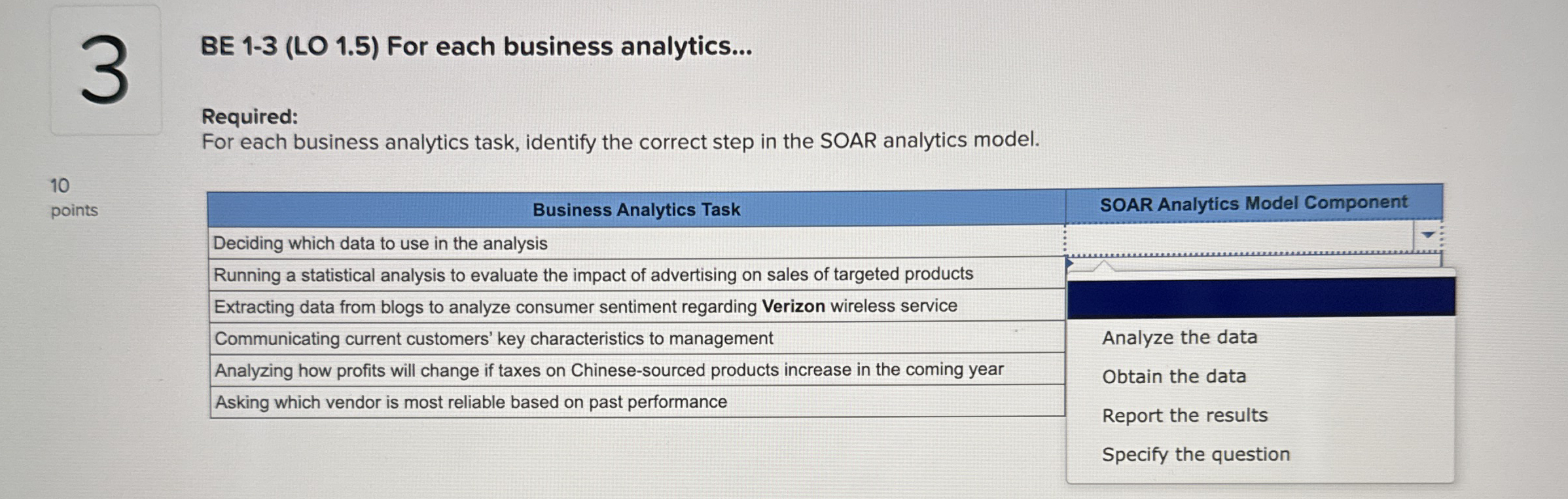 3 BE 1 - 3 ( LO 1 . 5 ) For each business