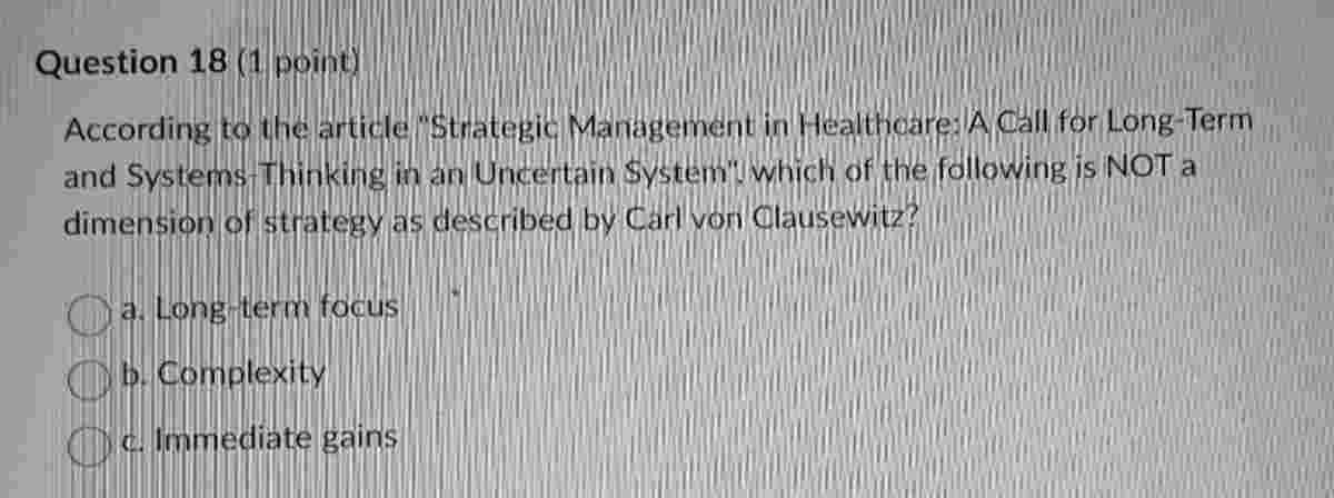 According to the article "Strategic Management in