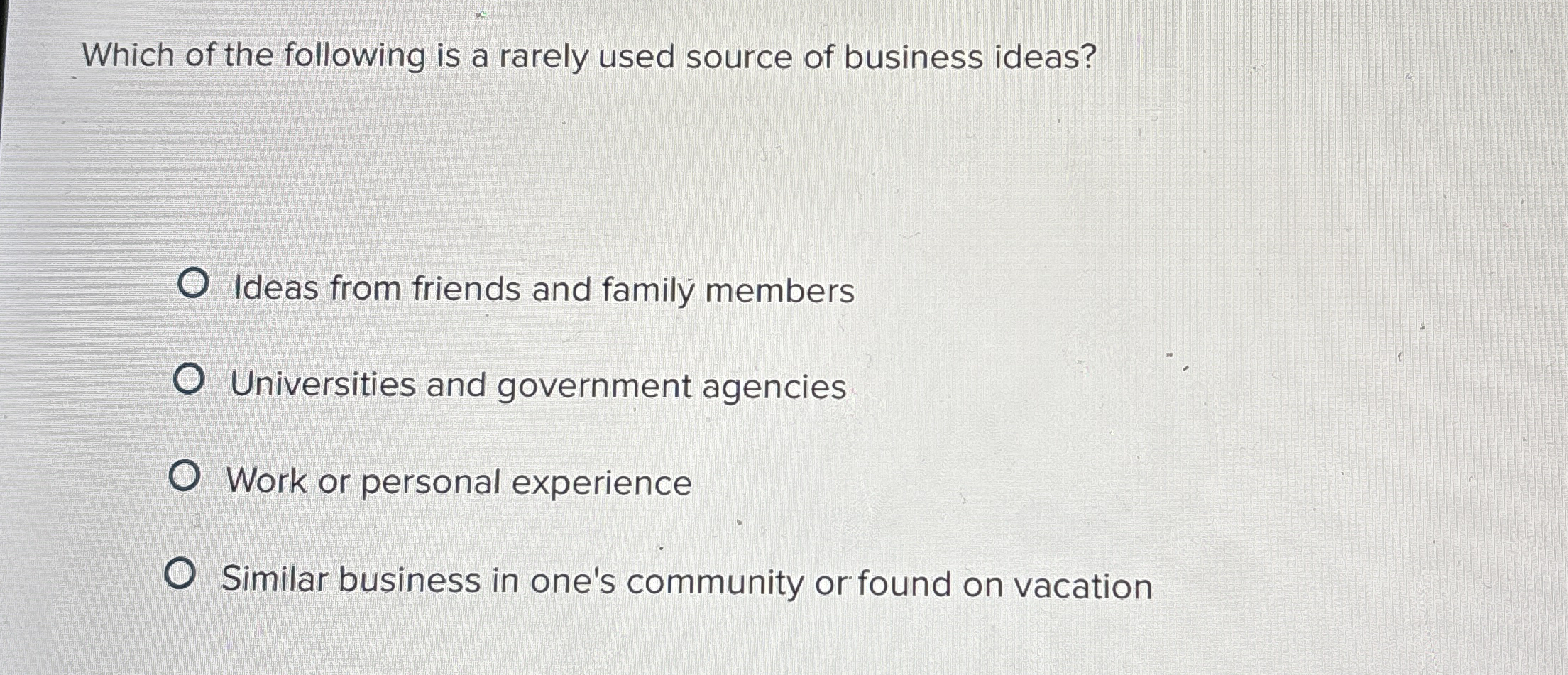 Which of the following is a rarely used source of