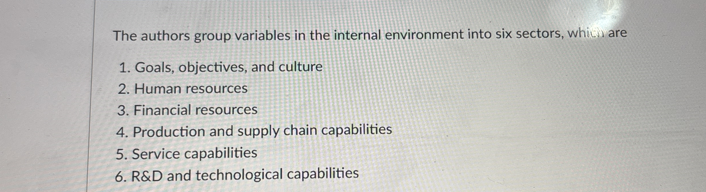 The authors group variables in the internal