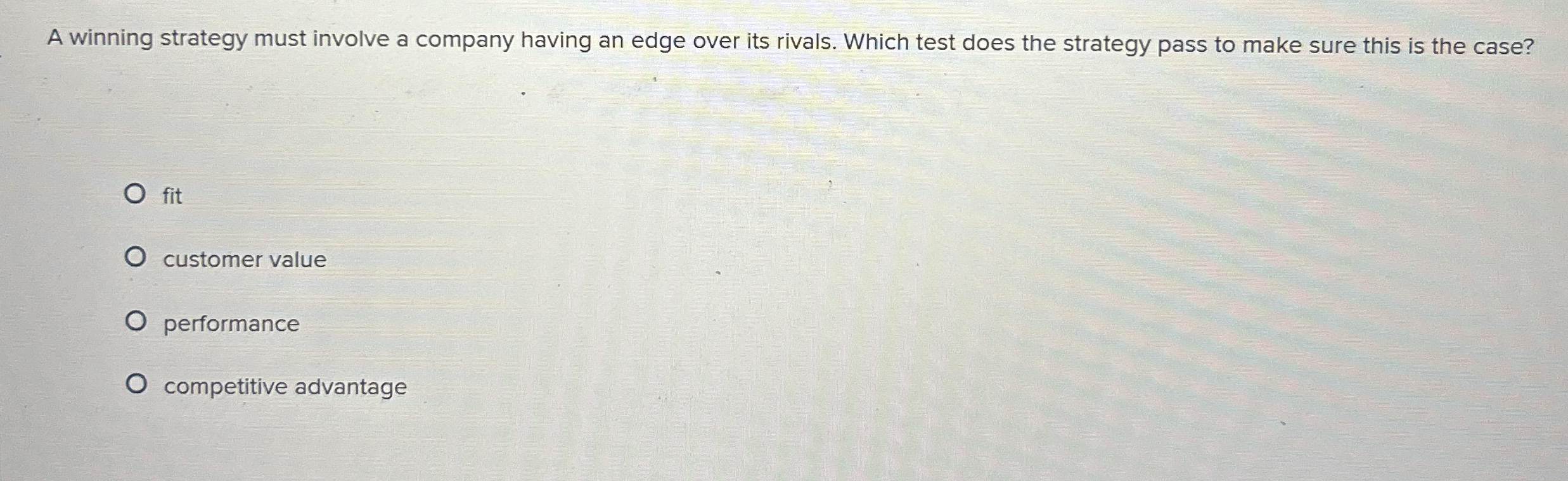 A winning strategy must involve a company having
