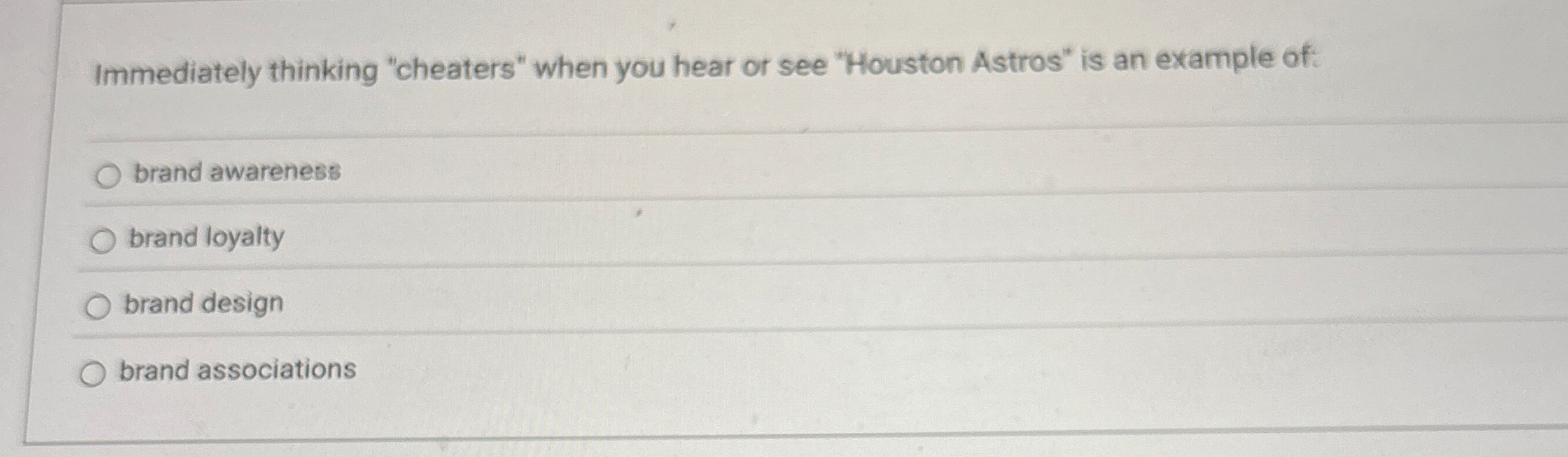 Immediately thinking "cheaters" when you hear or