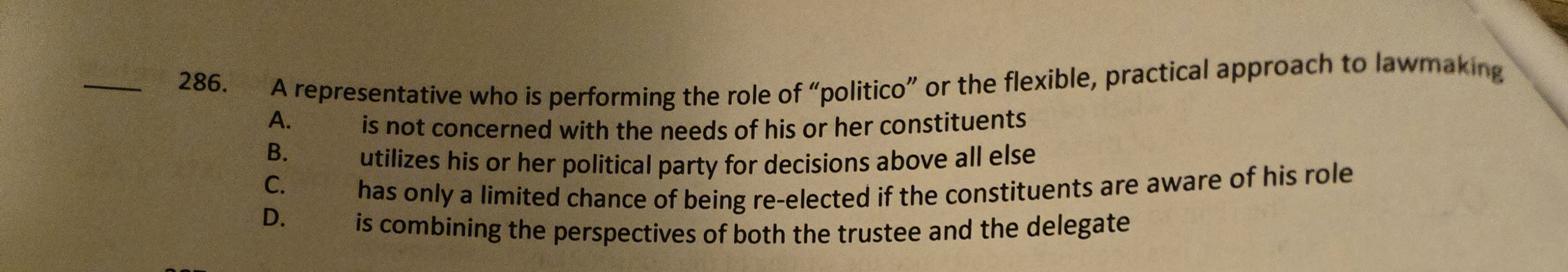 2 8 6 . A representative who is performing the