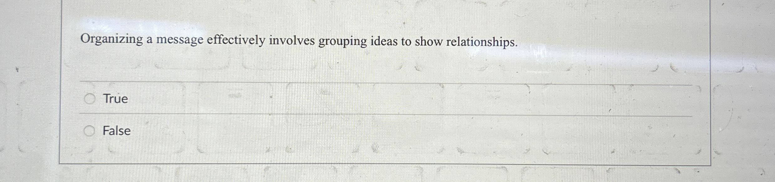 Organizing a message effectively involves