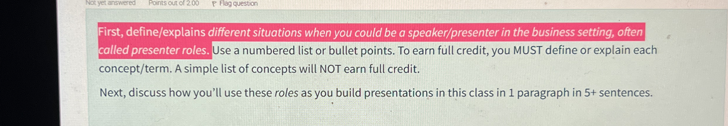 First, define / explains different situations