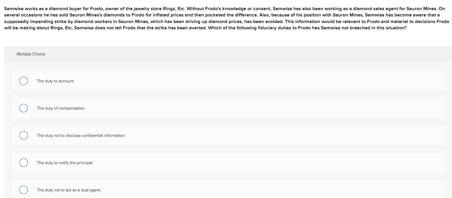 will be making about Rings, Etc. Samwise does not