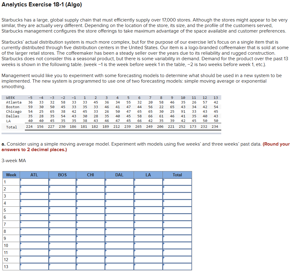 Analytics Exercise 1 8 - 1 ( Algo ) * * COMPLETE