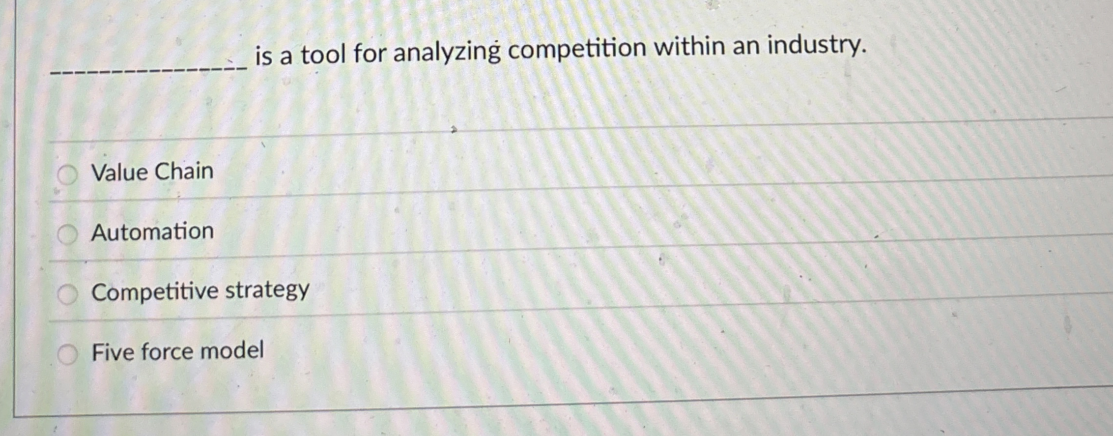 is a tool for analyzing competition within an