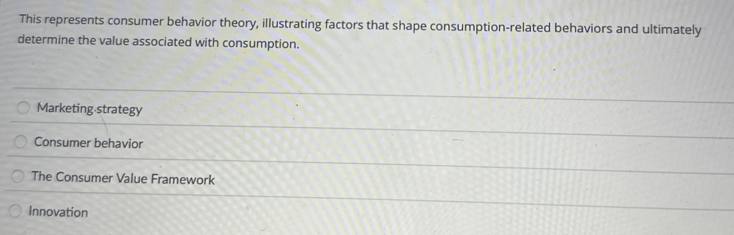 This represents consumer behavior theory,