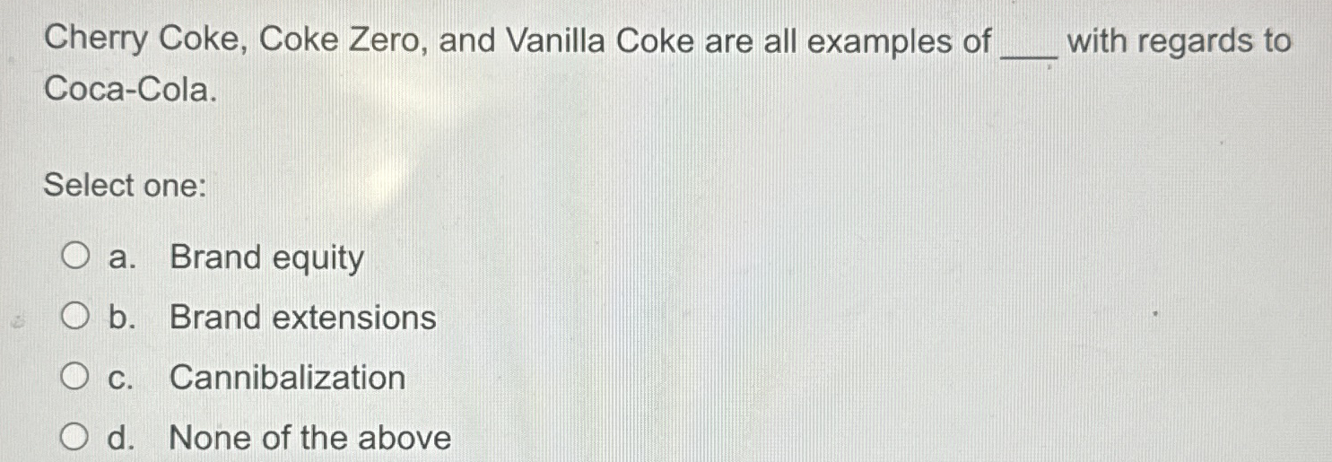 Cherry Coke, Coke Zero, and Vanilla Coke are all