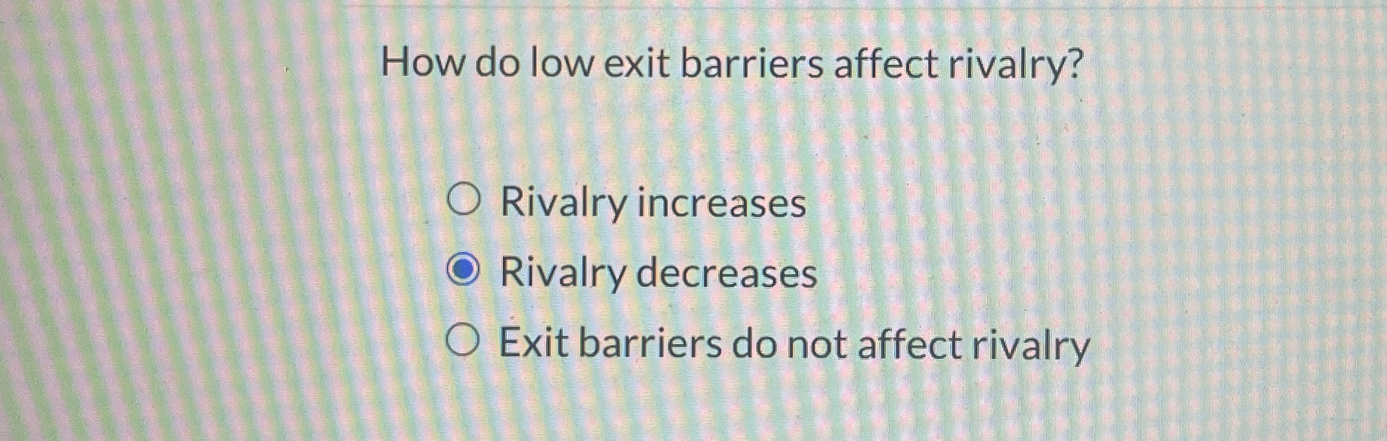 How do low exit barriers affect rivalry? Rivalry
