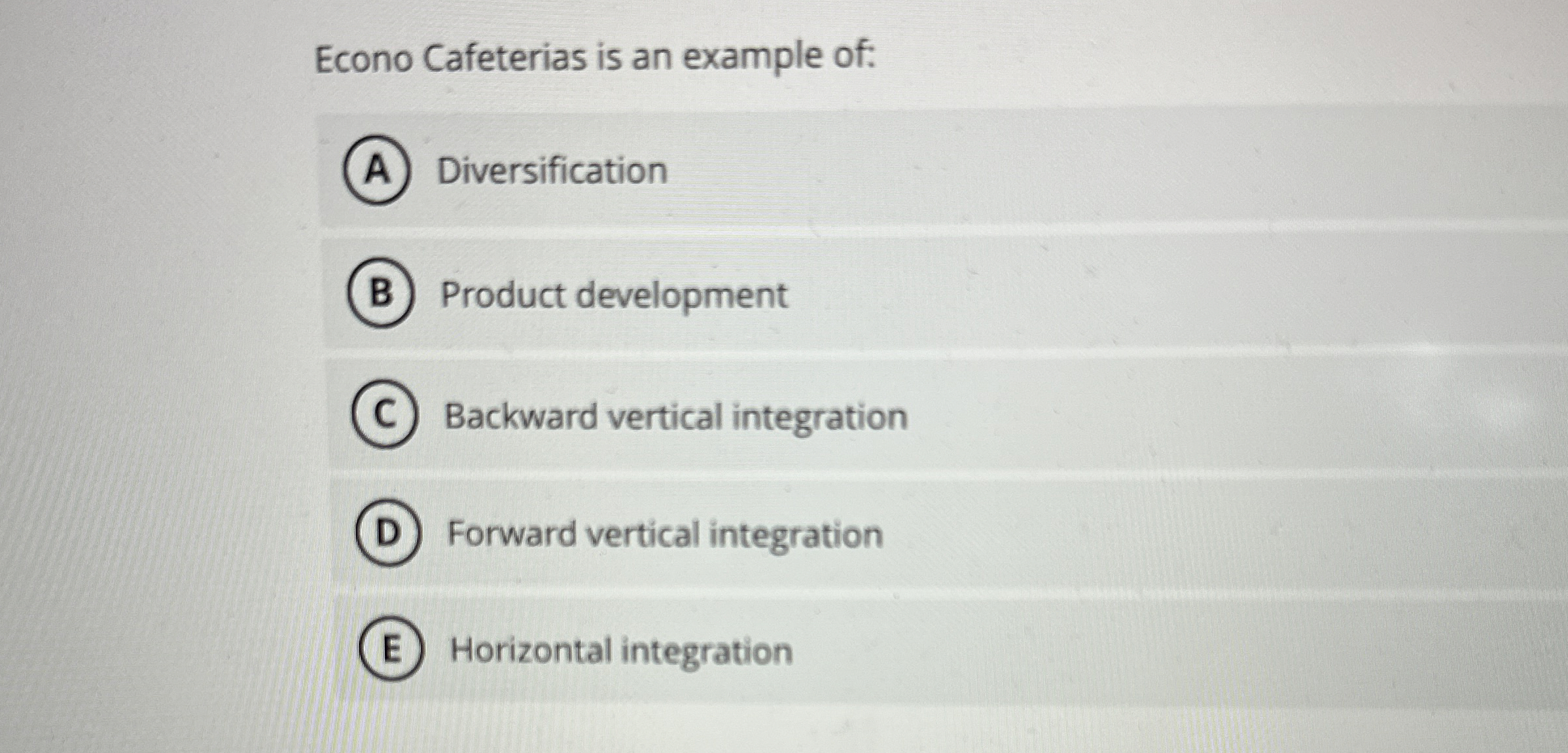 Econo Cafeterias is an example of: